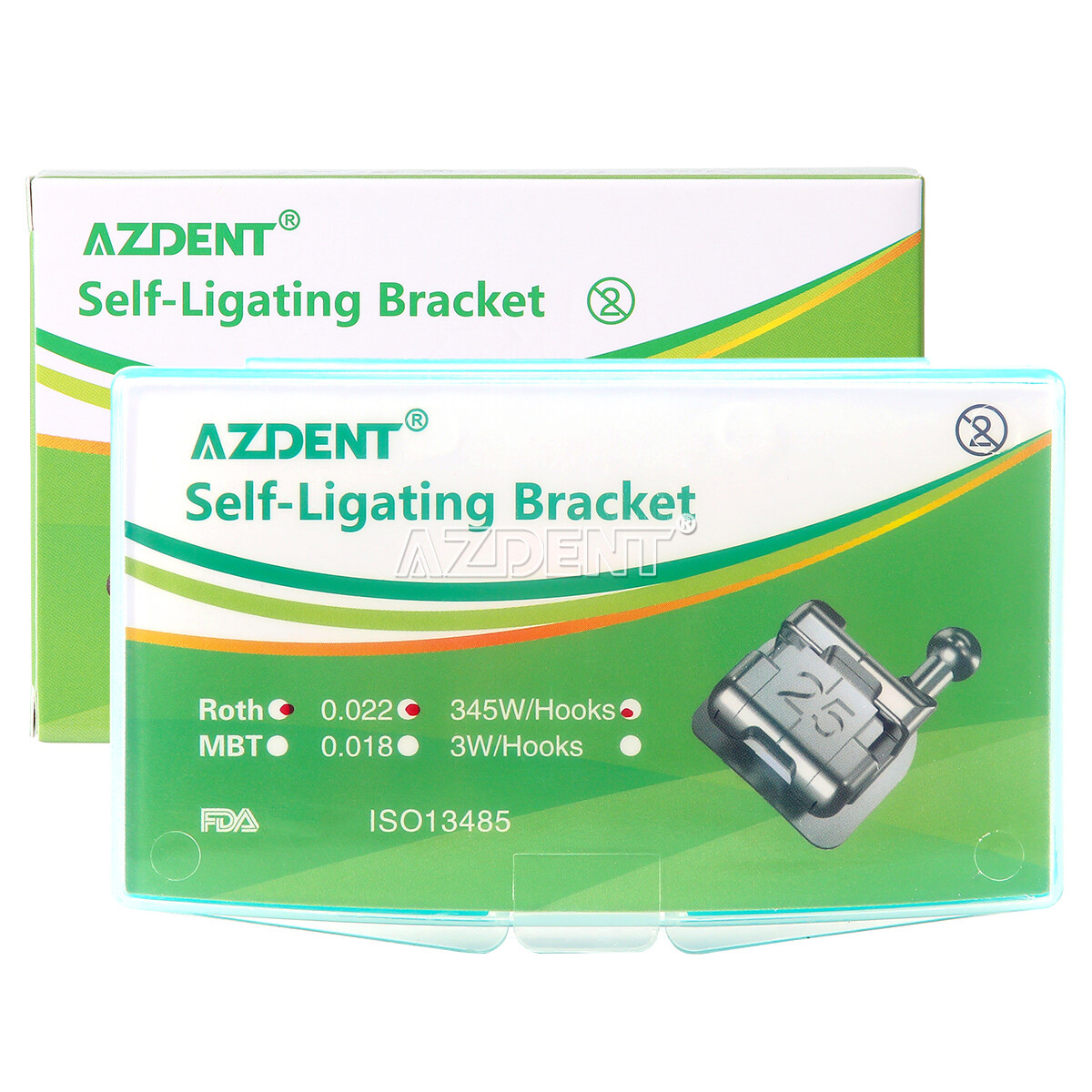 AZDENT Dental Orthodontic Self-Ligating Braces Brackets Roth/MBT.022 Hooks 345