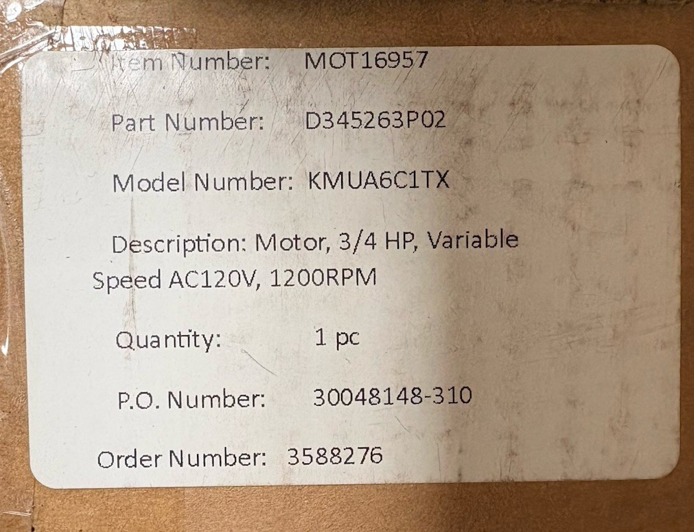 Trane MOT16957 - KMUA6C1TX 3/4HP Variable Speed Furnace / Air Handler Fan Motor