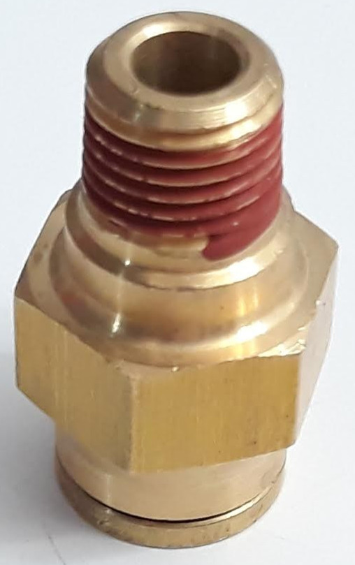 X1 NEW DOT BRASS PUSH TO CONNECT FITTING AIR BRAKE MALE CONNECTOR 1/2T X 1/4 NPT
