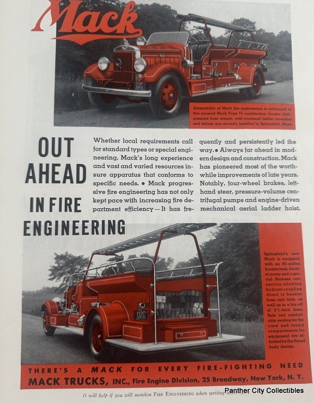1930s 1940s Lot (5) Magazine Fire Engineering Firefighters Trucks Advertising +