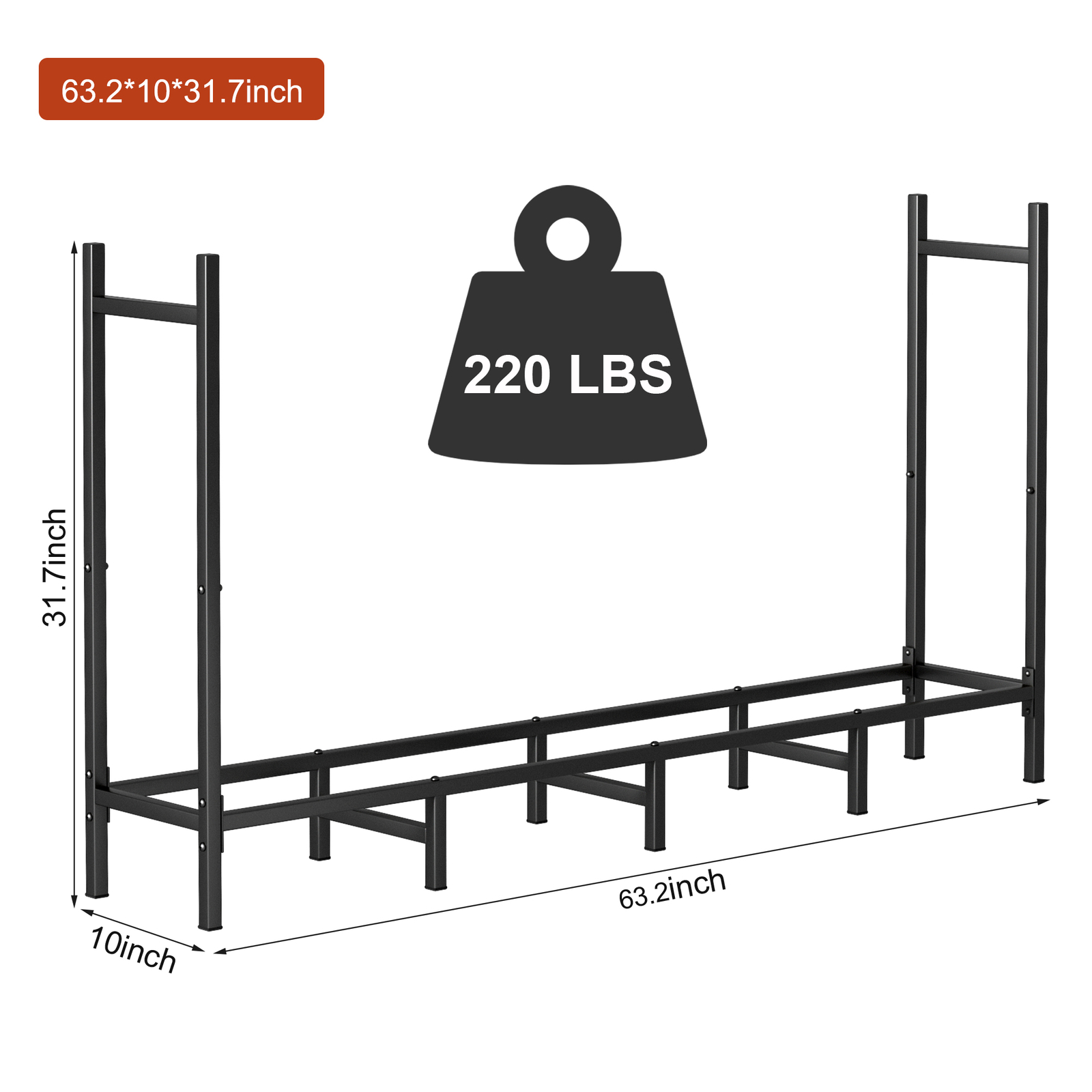 Outdoor Indoor Firewood Rack Holder for Fireplace Wood Storage Heavy Duty Stand