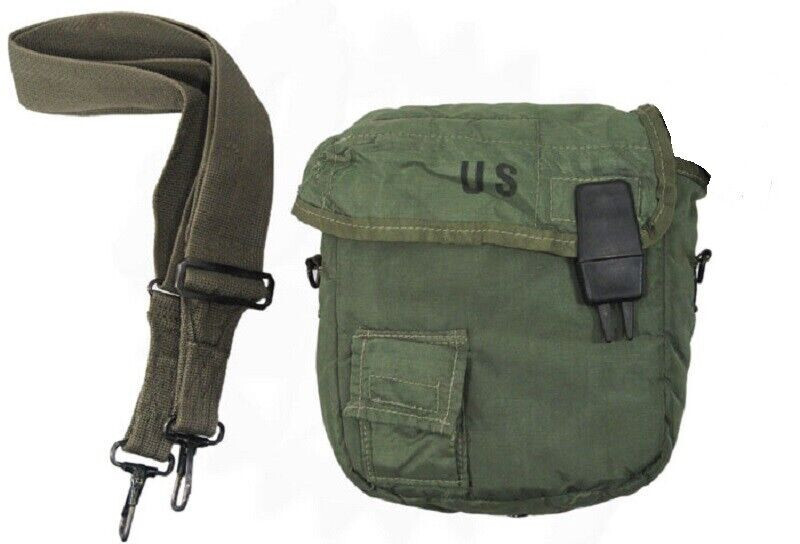 USGI Military 2 Quart OD Canteen Cover w/ Strap for 2 QT Canteen Bladder VGC