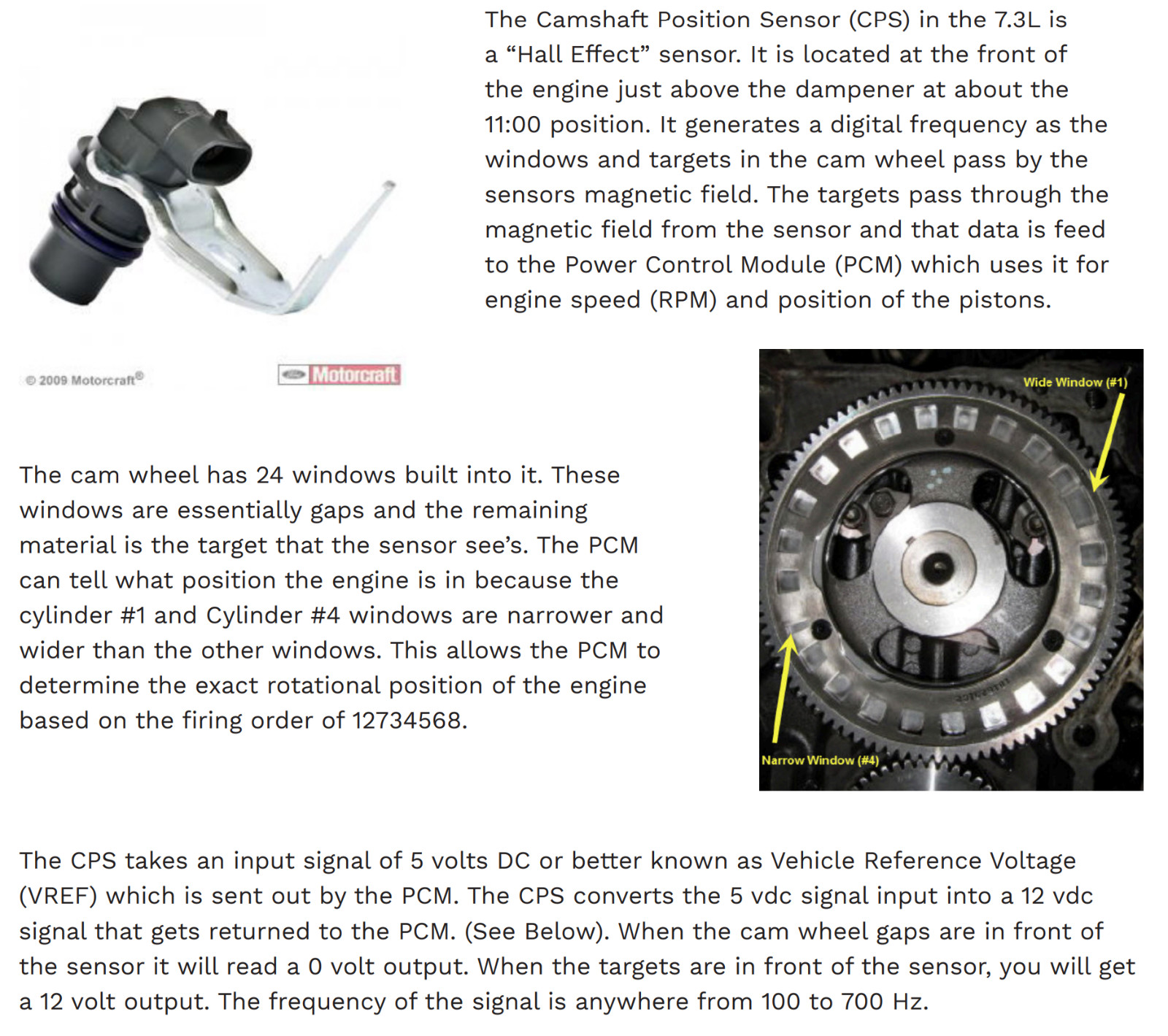 Genuine Motorcraft 7.3L Powerstroke Diesel Cam Position Sensor DU87 F4TZ12K073C