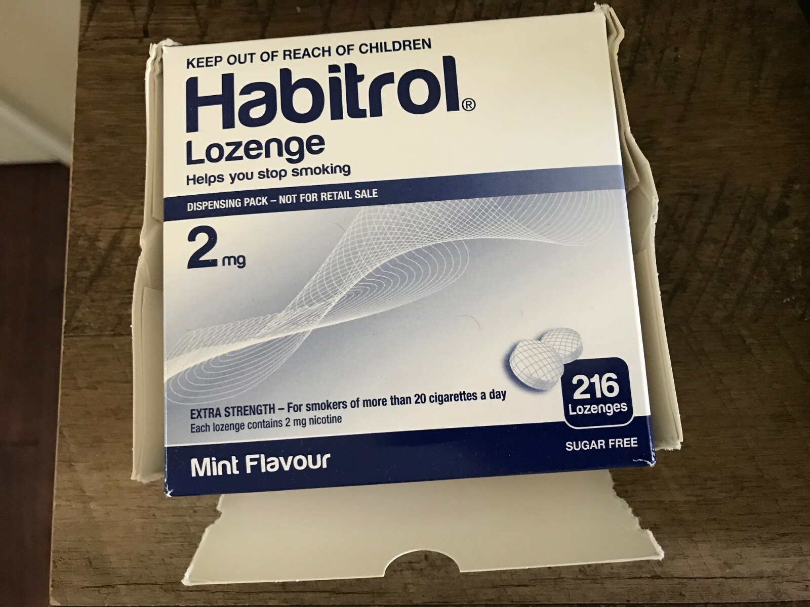 DENTED Habitrol Nicotine Lozenge 2mg Mint Flavor Lozenges 216 Pieces Sugar Free