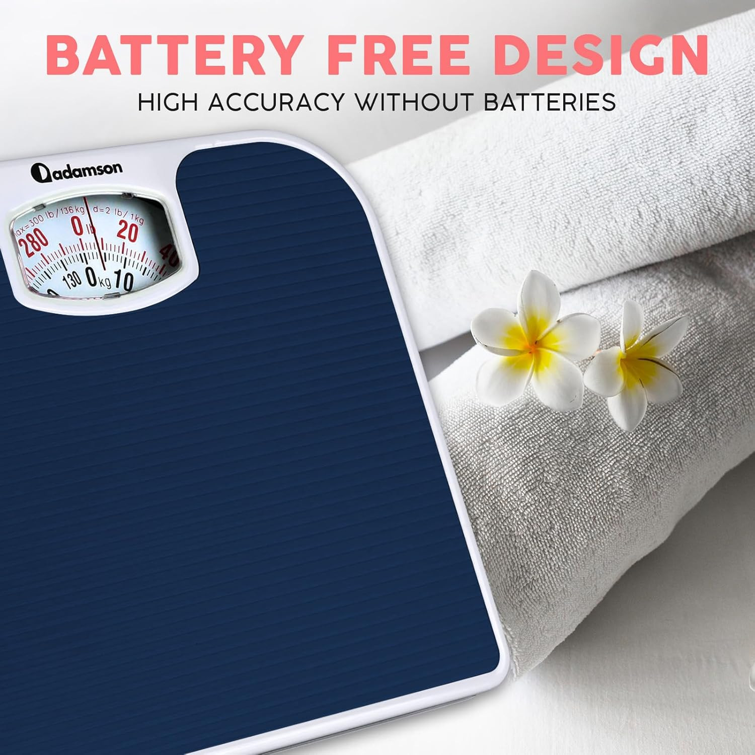 Analog Bathroom Scale Mechanical Body Weight Scale 300 LB Capacity Non Slip