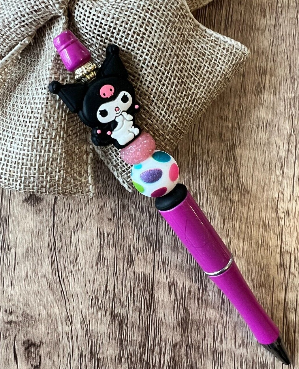 Custom beaded pen. Cute Sanrio characters! gifts, basket filler, journal, teen