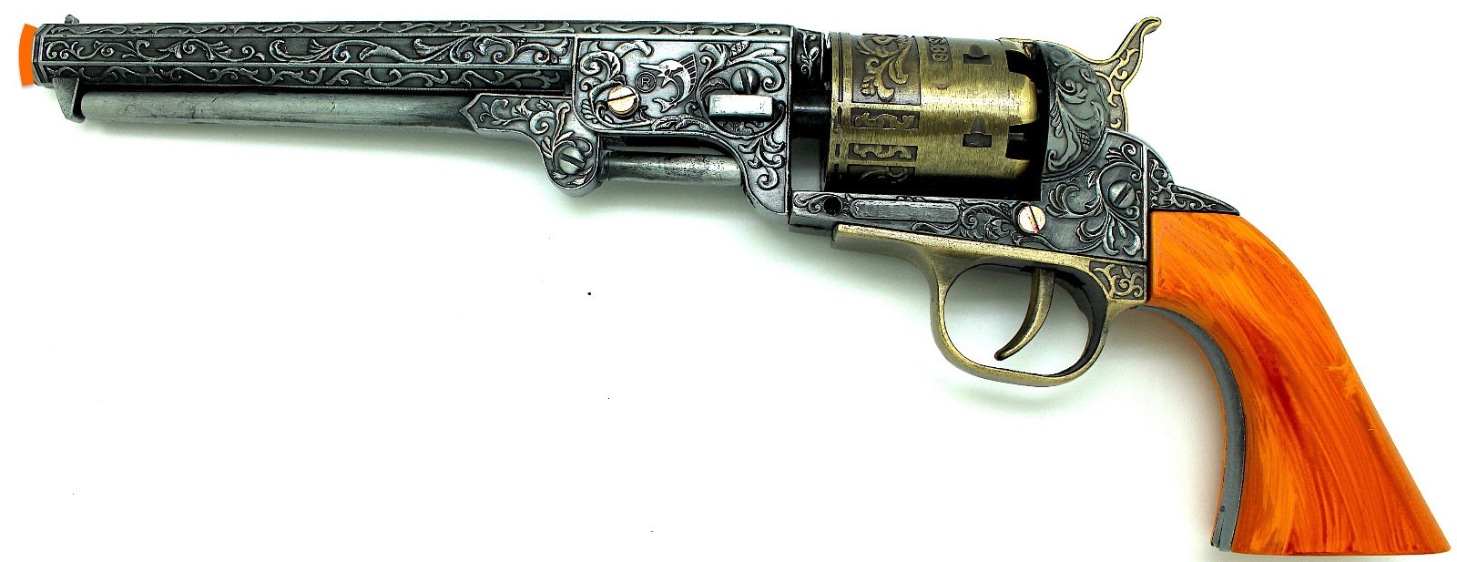 13" New! Vintage 1851 COLT NAVY Revolver REPLICA Pistol GUN Silver BRASS Prop