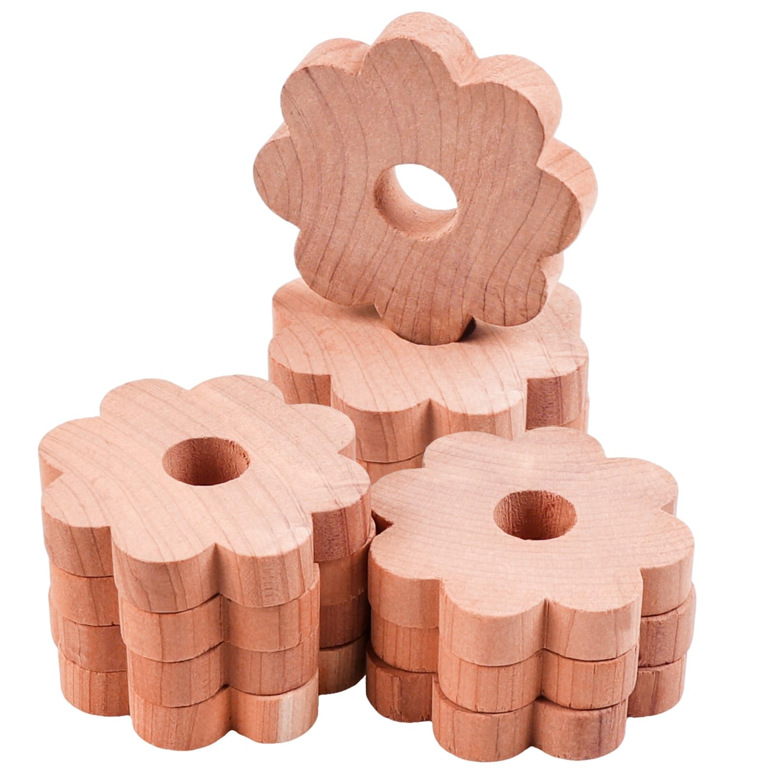 12 Pcs Cedar Blocks for Clothes Storage Flower Cedar Chips for Closets and Drawe
