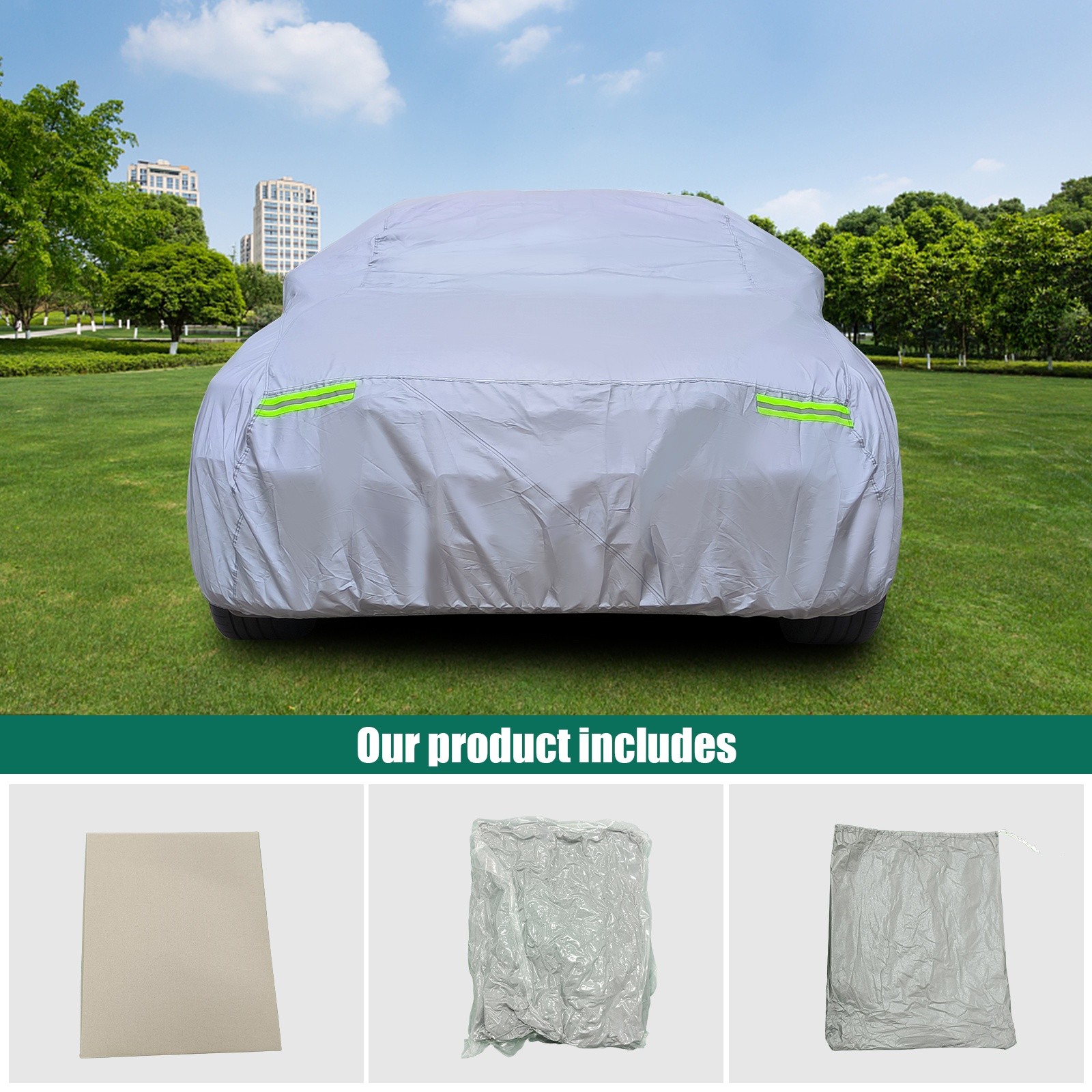 Full Car Cover Waterproof Anti-UV Rain Snow All Weather Protection Anti Scratch