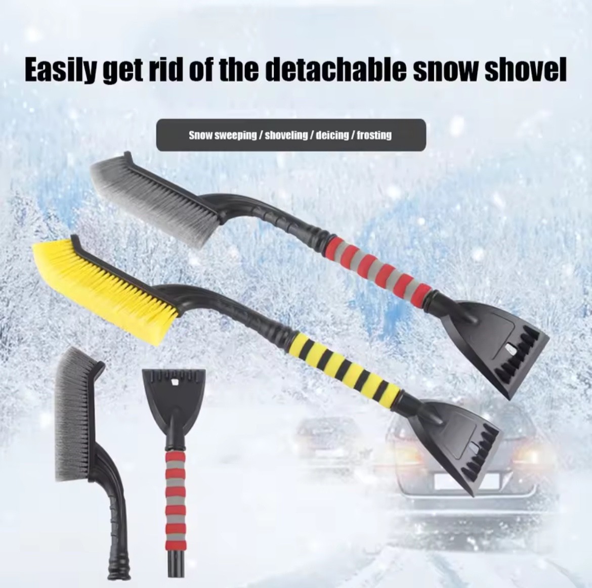 27" For Car Truck SUV Windshield Remover Car Scraper Snow Brush with Ice Scraper