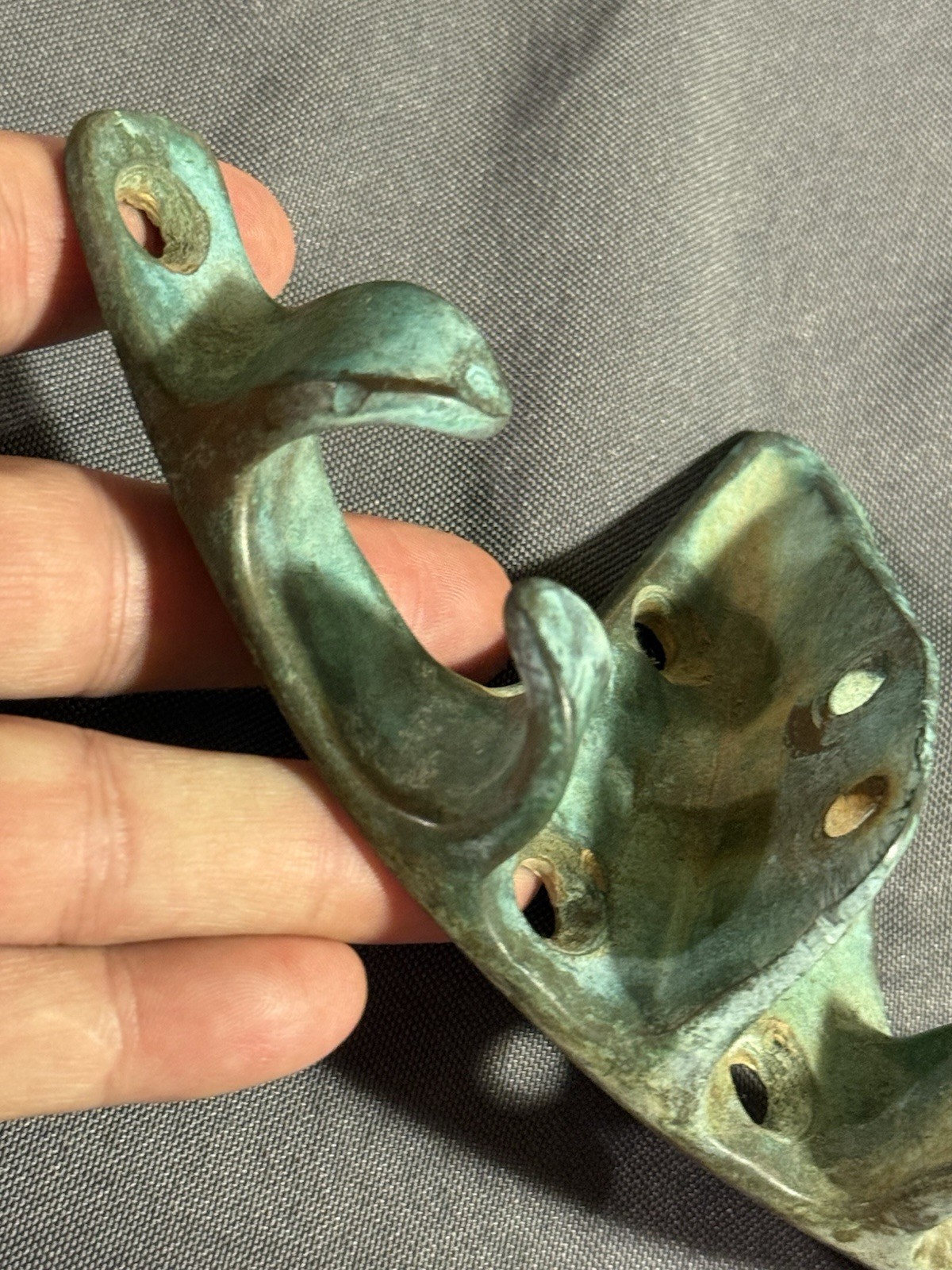 Antique Nautical Sailboat Salvage Verdigris Bronze Double Rope Maritime Cleat
