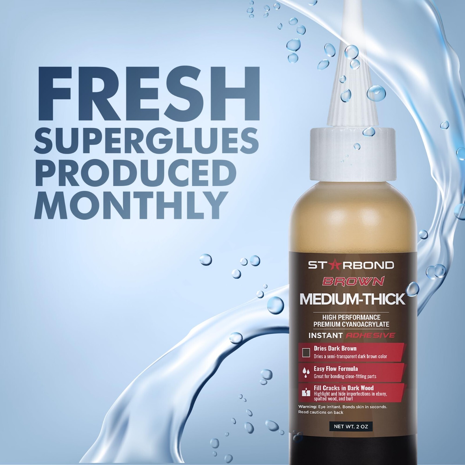 Starbond 2 oz. Dark Brown - Super Glue (Premium Cyanoacrylate CA Glue)