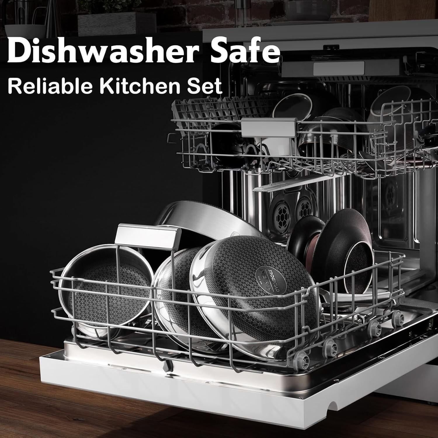 Hybrid Pans Set Nonstick 3 Piece Frying Stainless Steel Skillet Set, 8",10"&12"