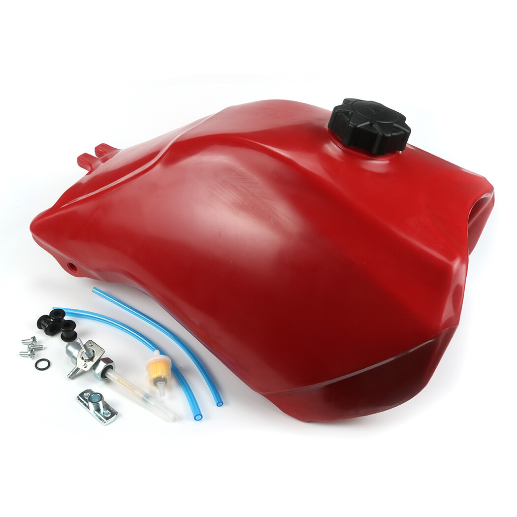 For Honda TRX300 TRX 300 93-2000 plastic gas fuel tank fourtrax Red with petcock