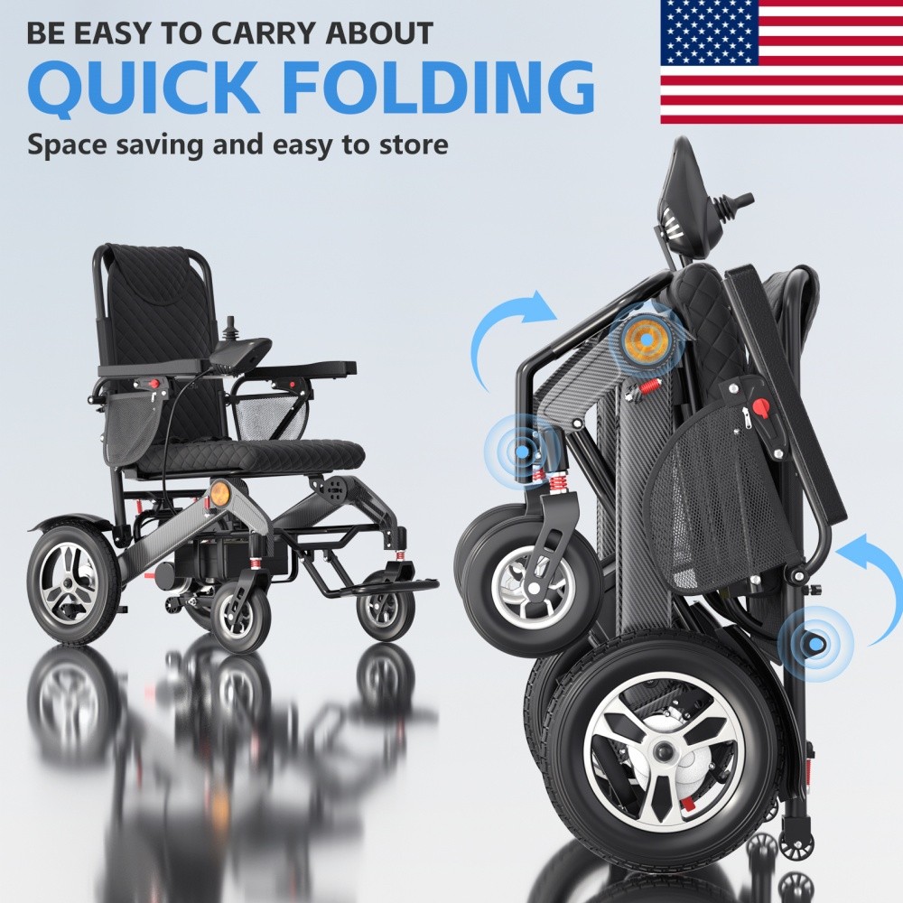 Electric Wheelchair Intelligent Foldable Motorized Powerchair All Terrain New
