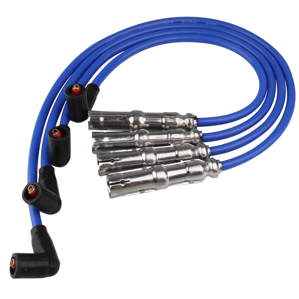 8mm 4X Spark Plug Wires Set 27588 Replace For Beetle Bora VW Golf GTI Jetta 2.0L