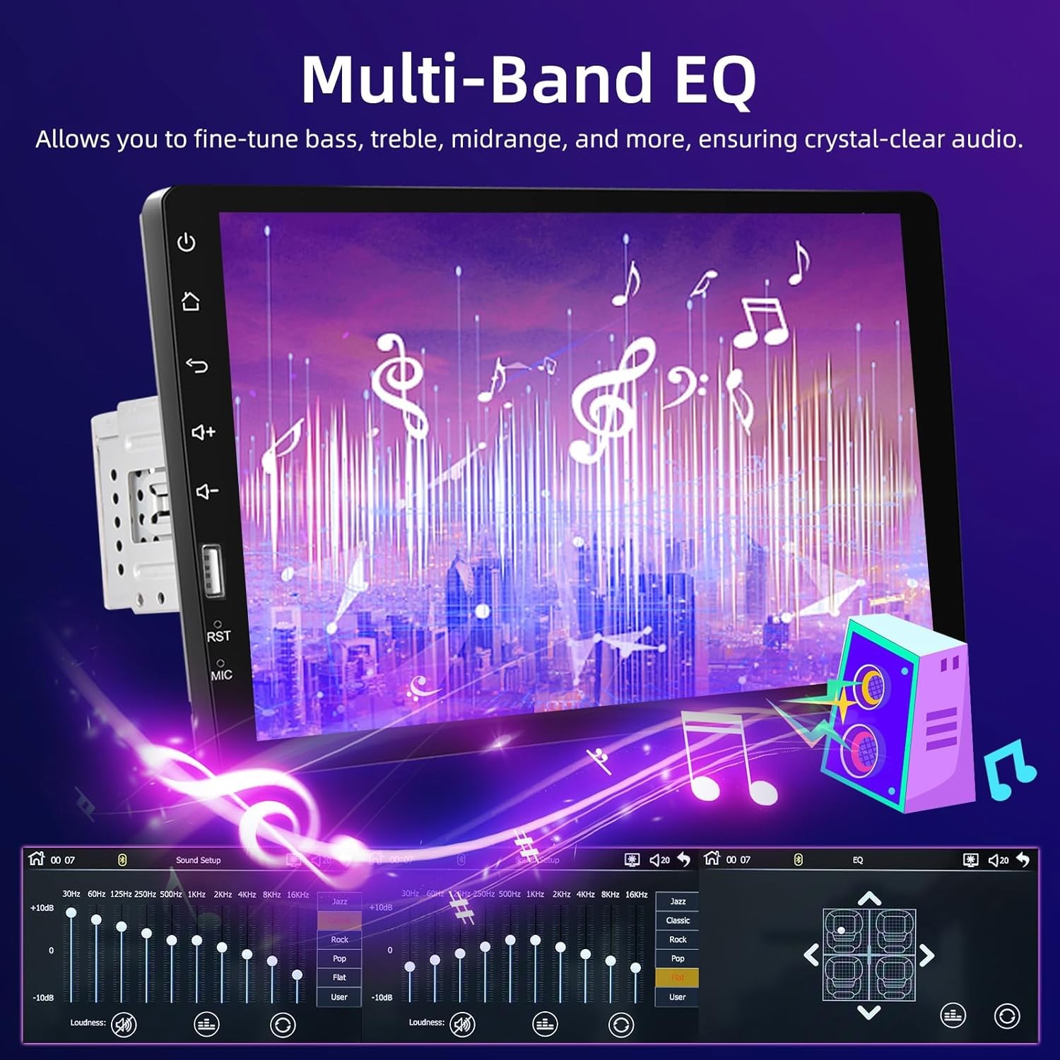 For 1994-1996 Chevy Impala SS Carplay Android Auto Single 1Din Car Stereo Radio