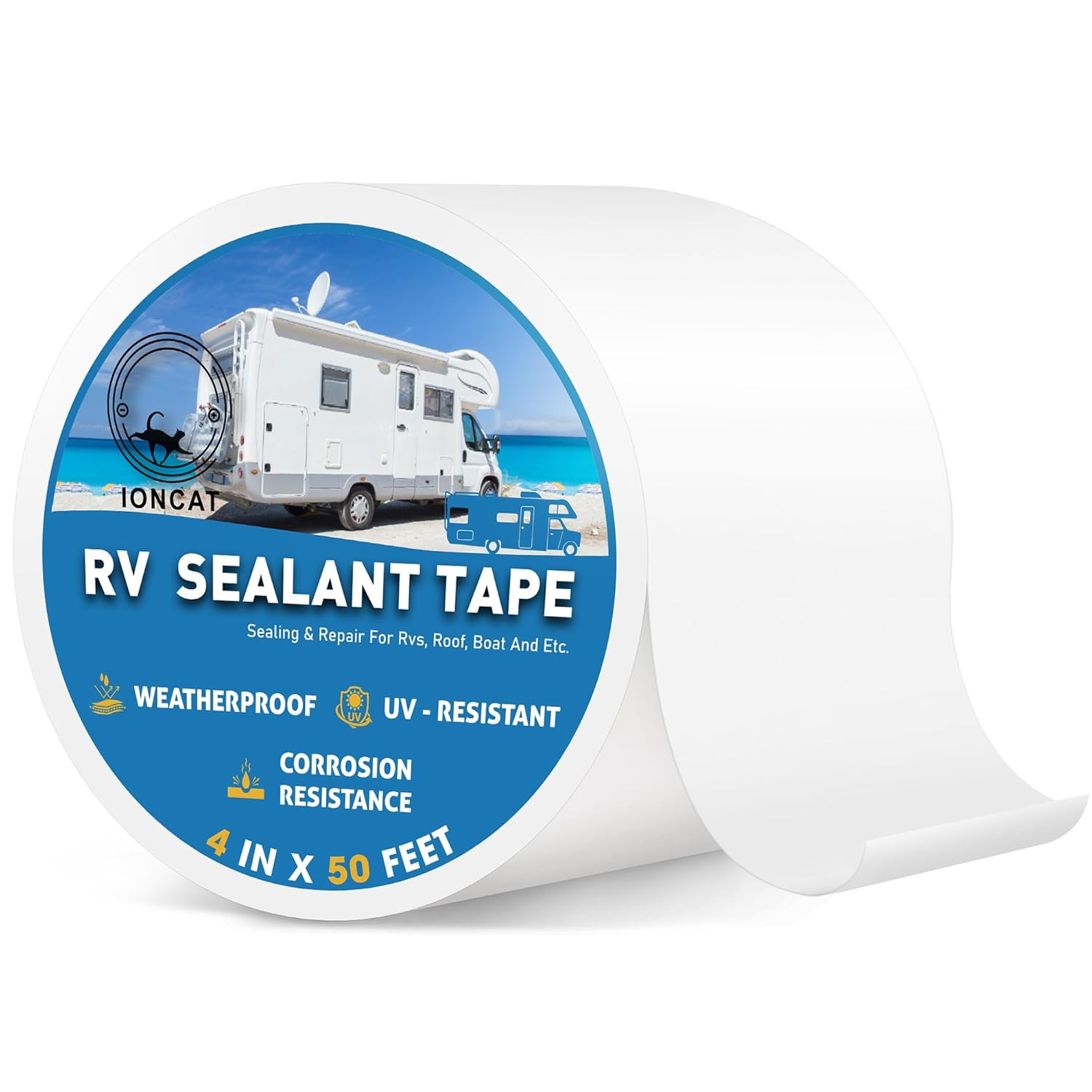 RV Roof Sealant Tape, 4 Inch X 50 Feet RV Repair Seal Tape for Camper Trailer Bo