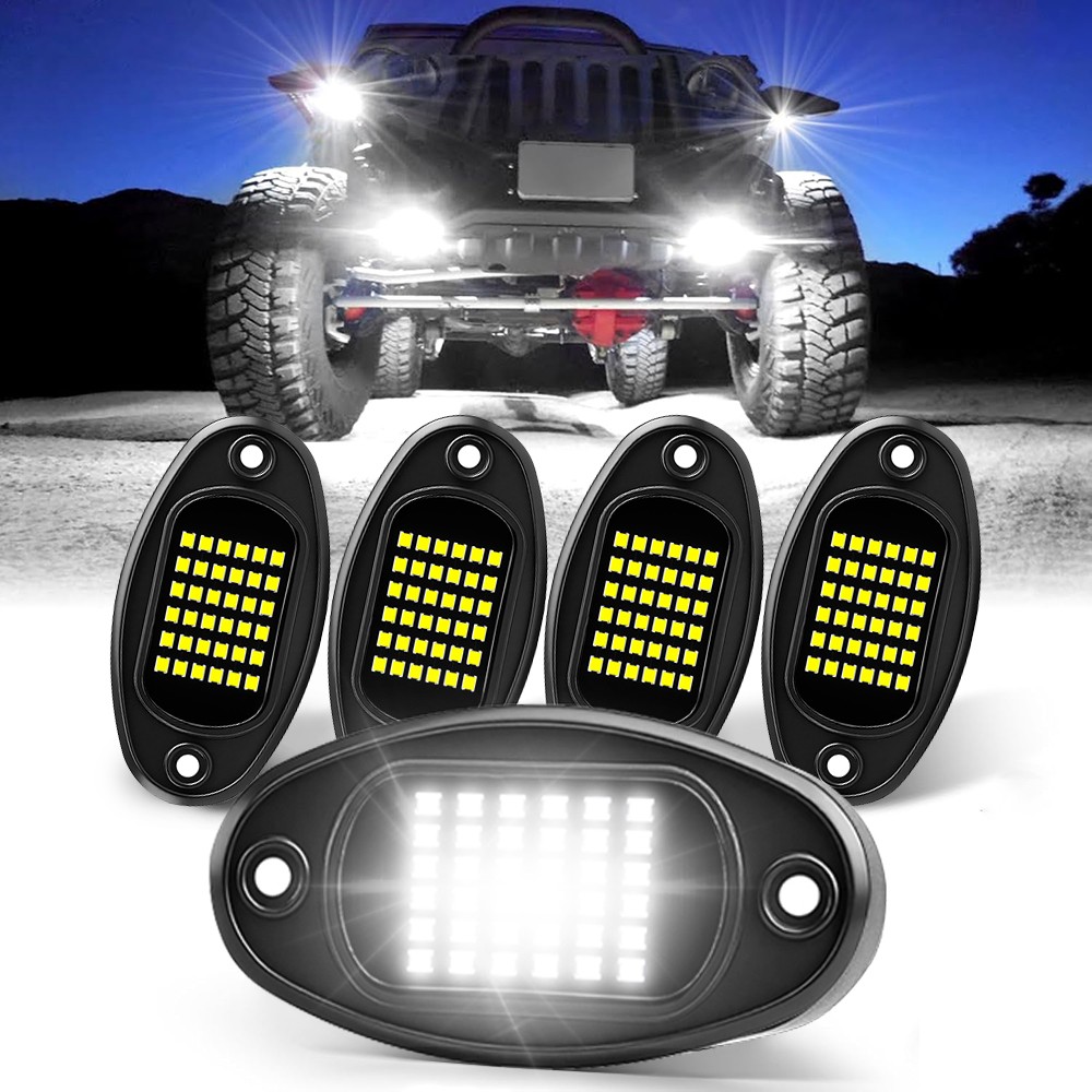 8 x Pure White LED Rock Lights Underbody Glow Lamp for Offroad SUV Pickup Truck