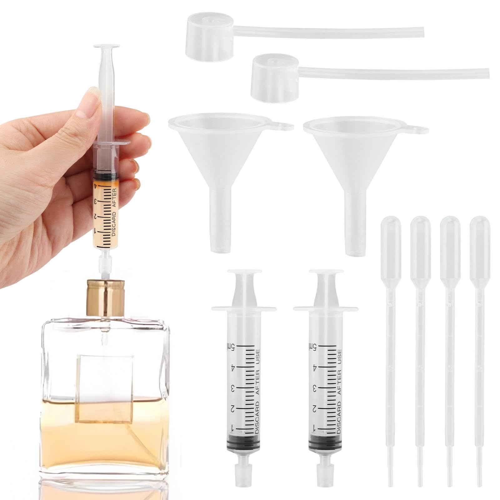 Perfume Refill Tool Kit, 10Pcs Plastic Perfume Dispenser Transfer Pump Set, Cosm