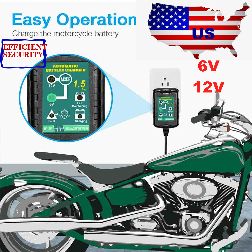 Automatic Battery Charger Maintainer Motorcycle Trickle Float For Tender 6V 12V