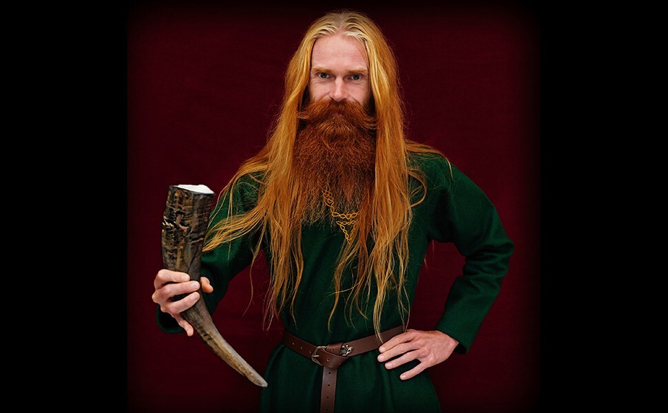 Viking Drinking Buffalo Horn Ale Beer Wine Mead Medieval Reenactment Horn