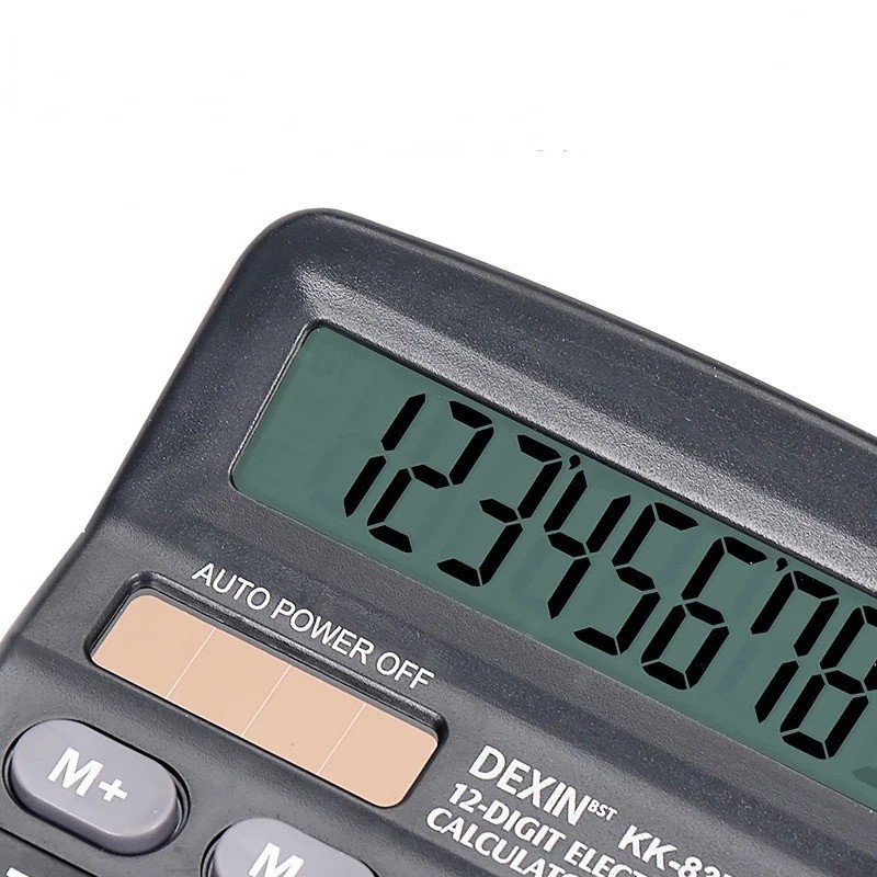 Desk Calculator, 12-Digit Solar Battery Office Calculator with Large LCD Display