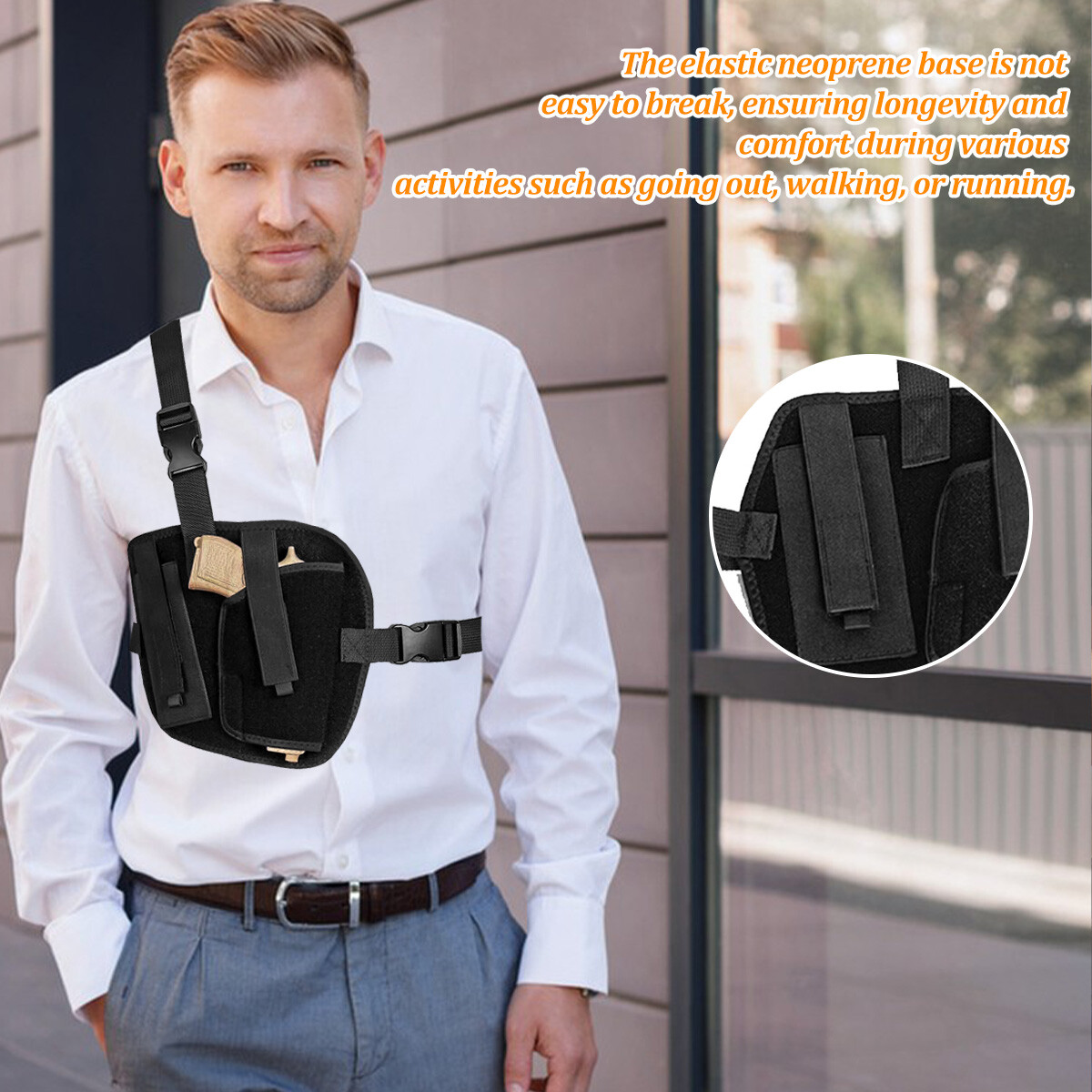Tactical Chest holster Holster for Concealed Carry Adjustable Pistol Gun Holster