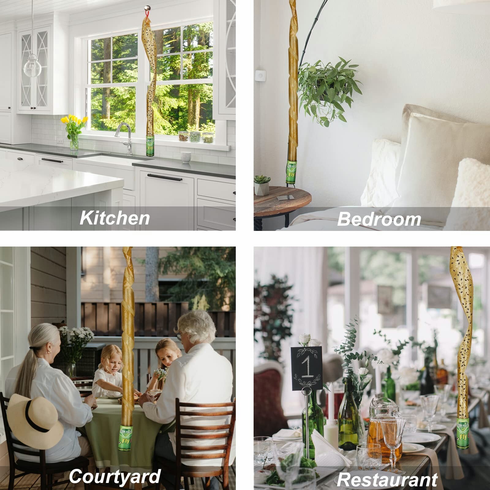 16Roll Sticky Fly Strips Paper Insect Bug Catcher Fly Killer Tape Indoor&Outdoor