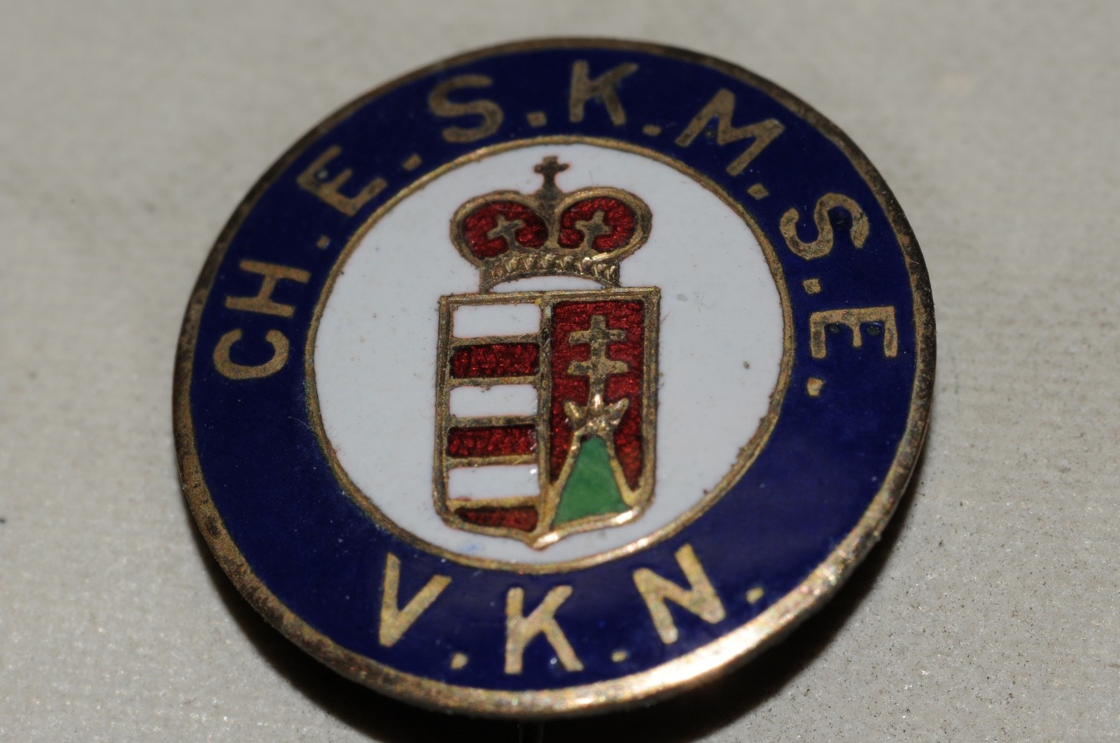 CH.E.S.K.M.S.E. V.K.N. Fraternal Organization Pin Gold Filled 1902 Historical