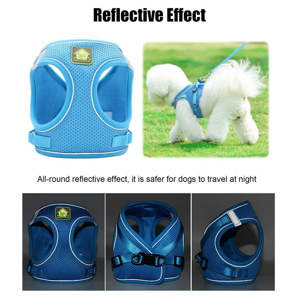 Mesh Padded Soft Puppy Pet Dog Harness Breathable Comfortable Colors XS S M L XL