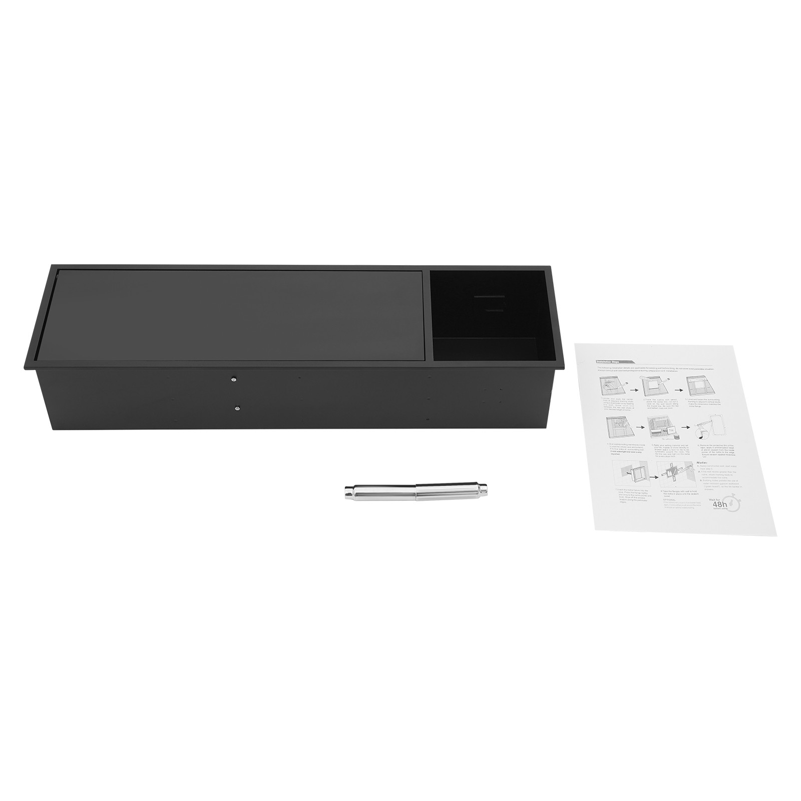 4-Tier 304 Stainless Steel Recessed Bathroom Niche W/ Toilet Paper Holder