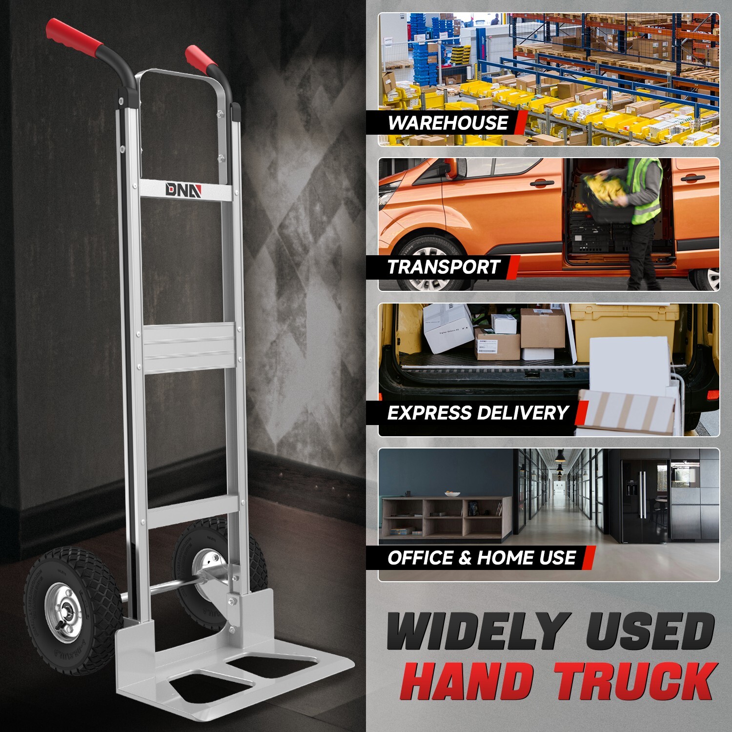 550 bs Heavy Duty Cart Dolly Trolley Push Hand Truck Moving w/ Pneumatic Wheels