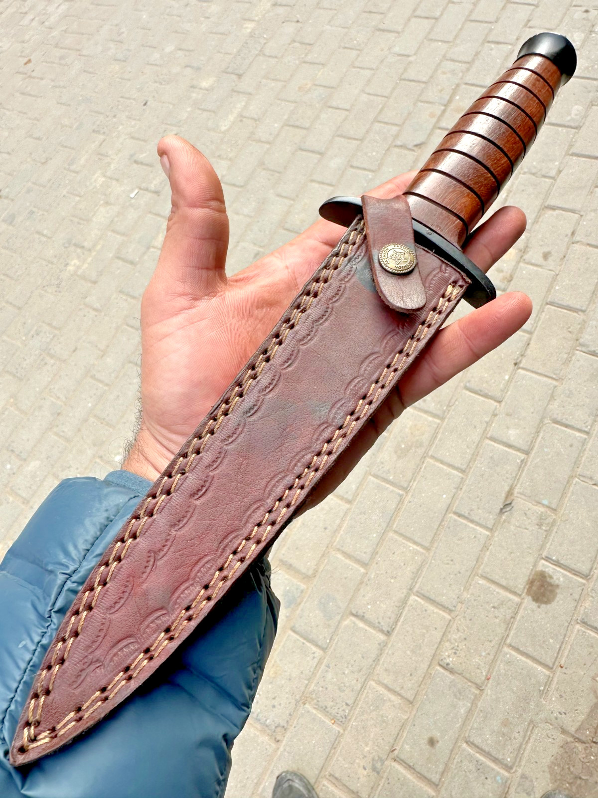 14" ARKANSAS TOOTHPICK Custom Handmade D2-Tool Steel DAGGER KNIFE W/Sheath 2532