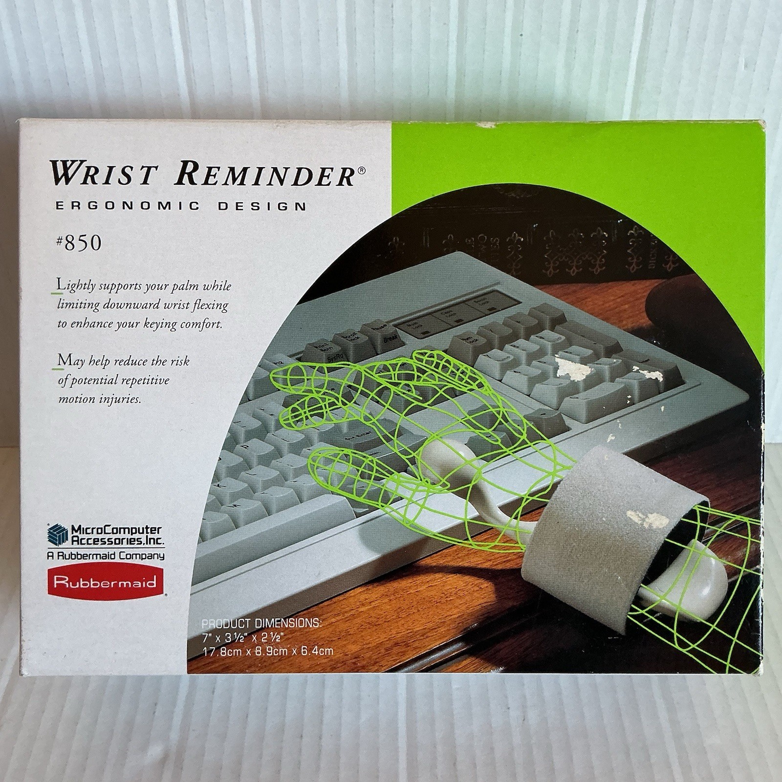 Wrist Reminder Typing Wrist Band MicroComputer Accessories Rubbermaid NEW NOS