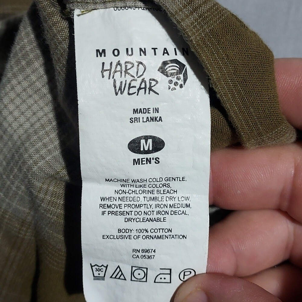 Mountain Hardwear Reversible Snap Button Plaid 100% Cotton Mens Shirt Medium