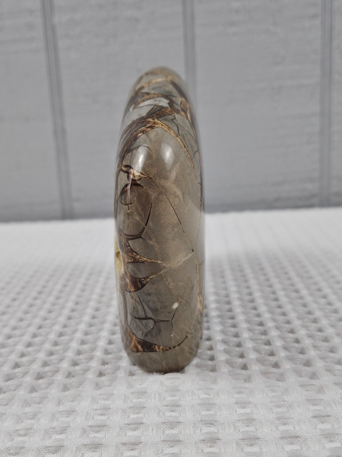 Septarian Nodule Geode Buffalo Bison Carved Natural Stone Crystal Zuni Decor 6"