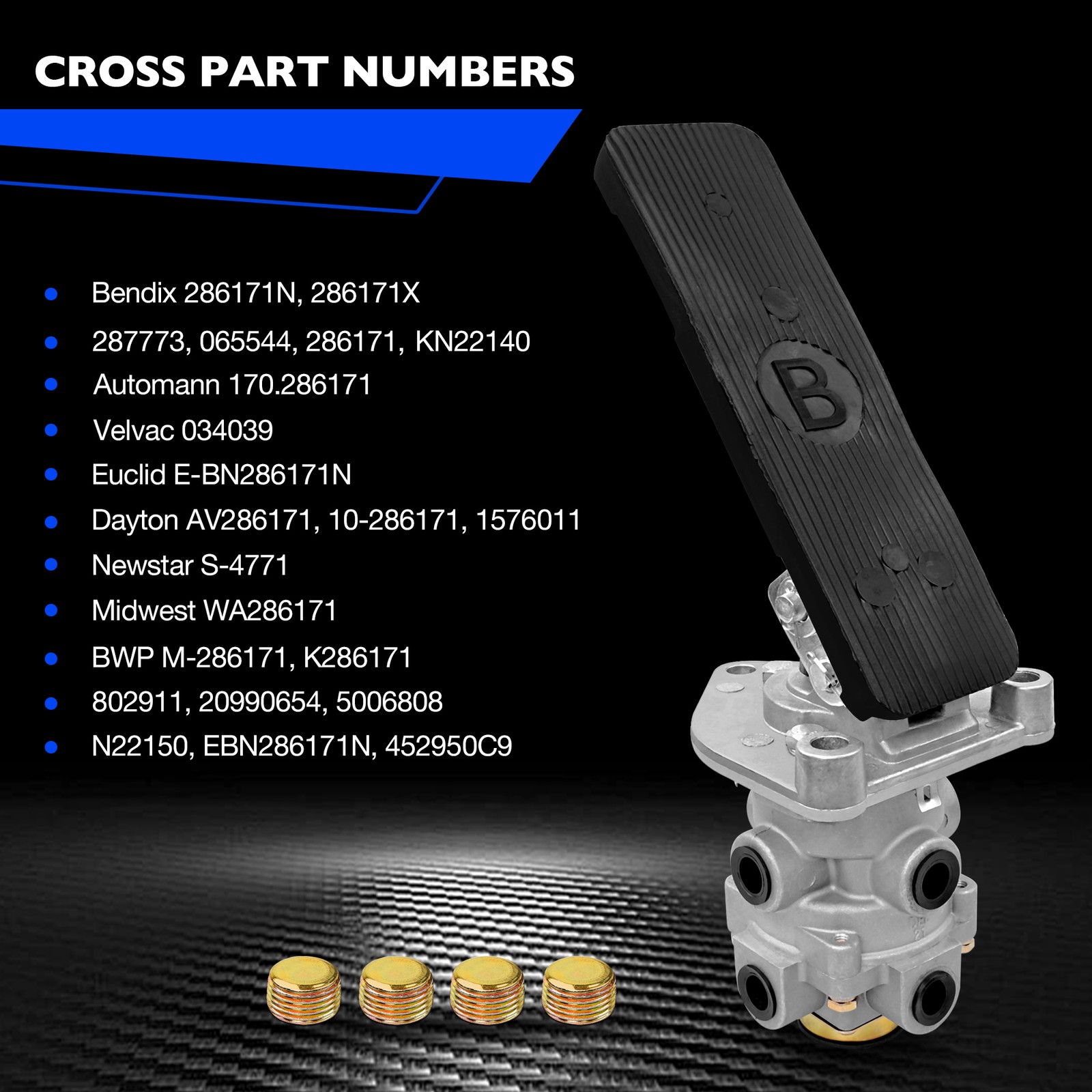 Trailer E6 Foot Parking Brake Valve Fit Bendix 286171 KN22140 Dual Circuit Valve