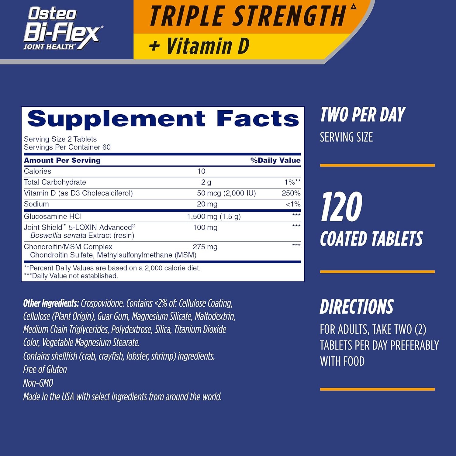 Osteo Bi-Flex Triple Strength with Vitamin D Glucosamine Chondroitin Joint Healt