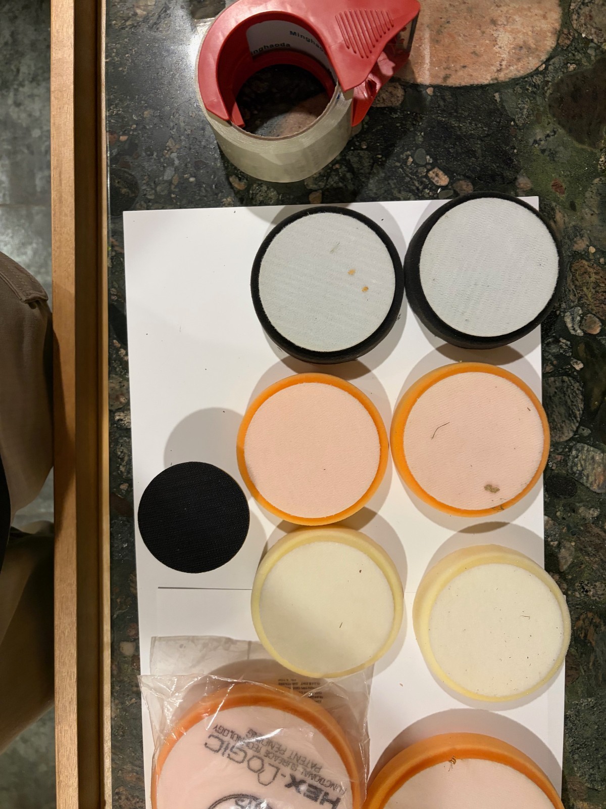 Chemical Guys Hex-Logic Buffing Pads Lot 4” 5.5” 6.5” + Adapter