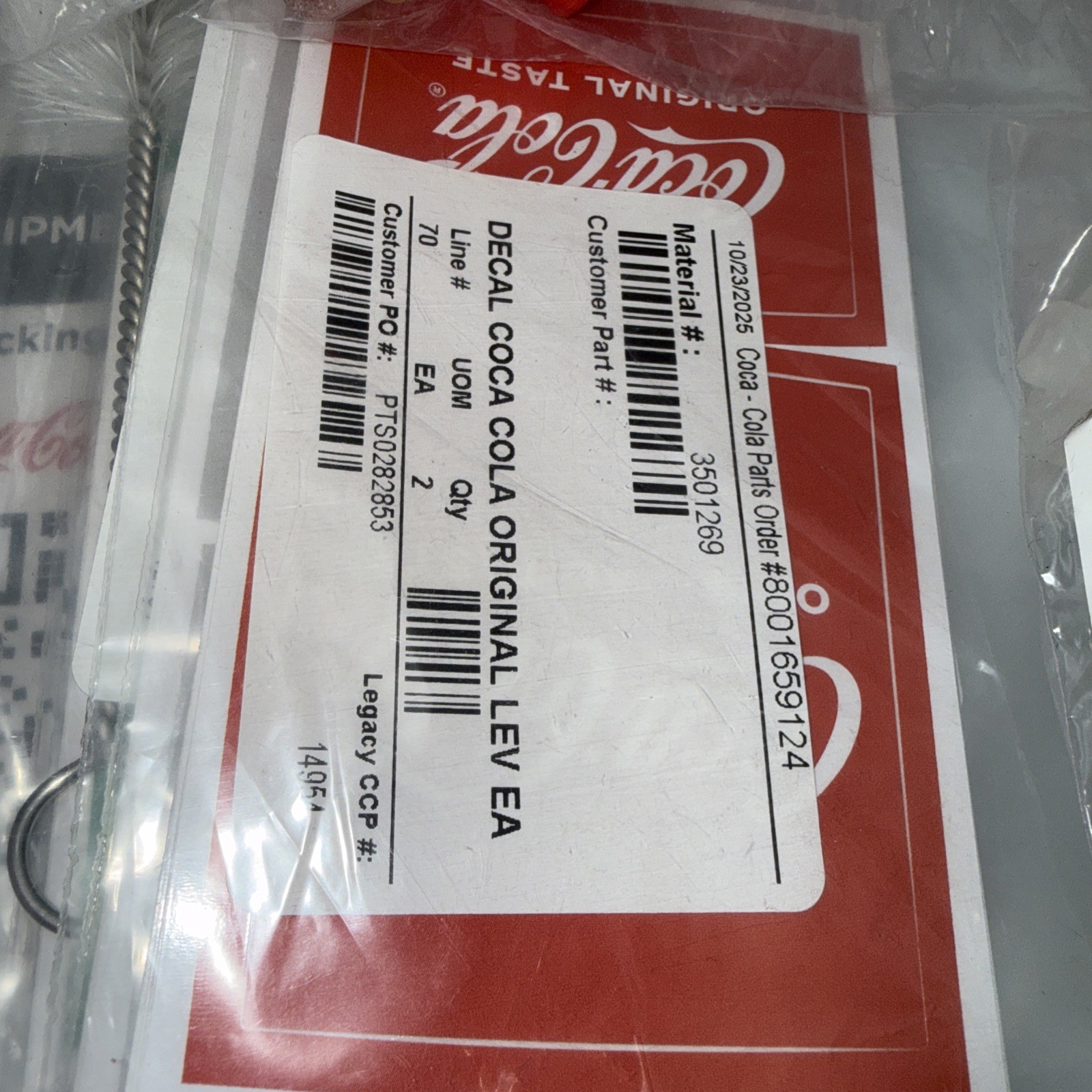 Large Coca-Cola Replacement Components /Parts