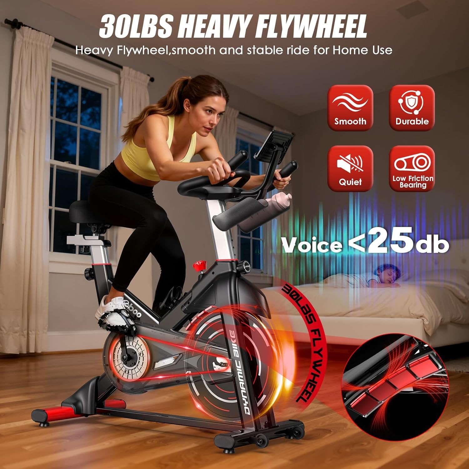 Exercise Bike Indoor Cycling Bike Fitness Stationary Bike Magnetic Resistance