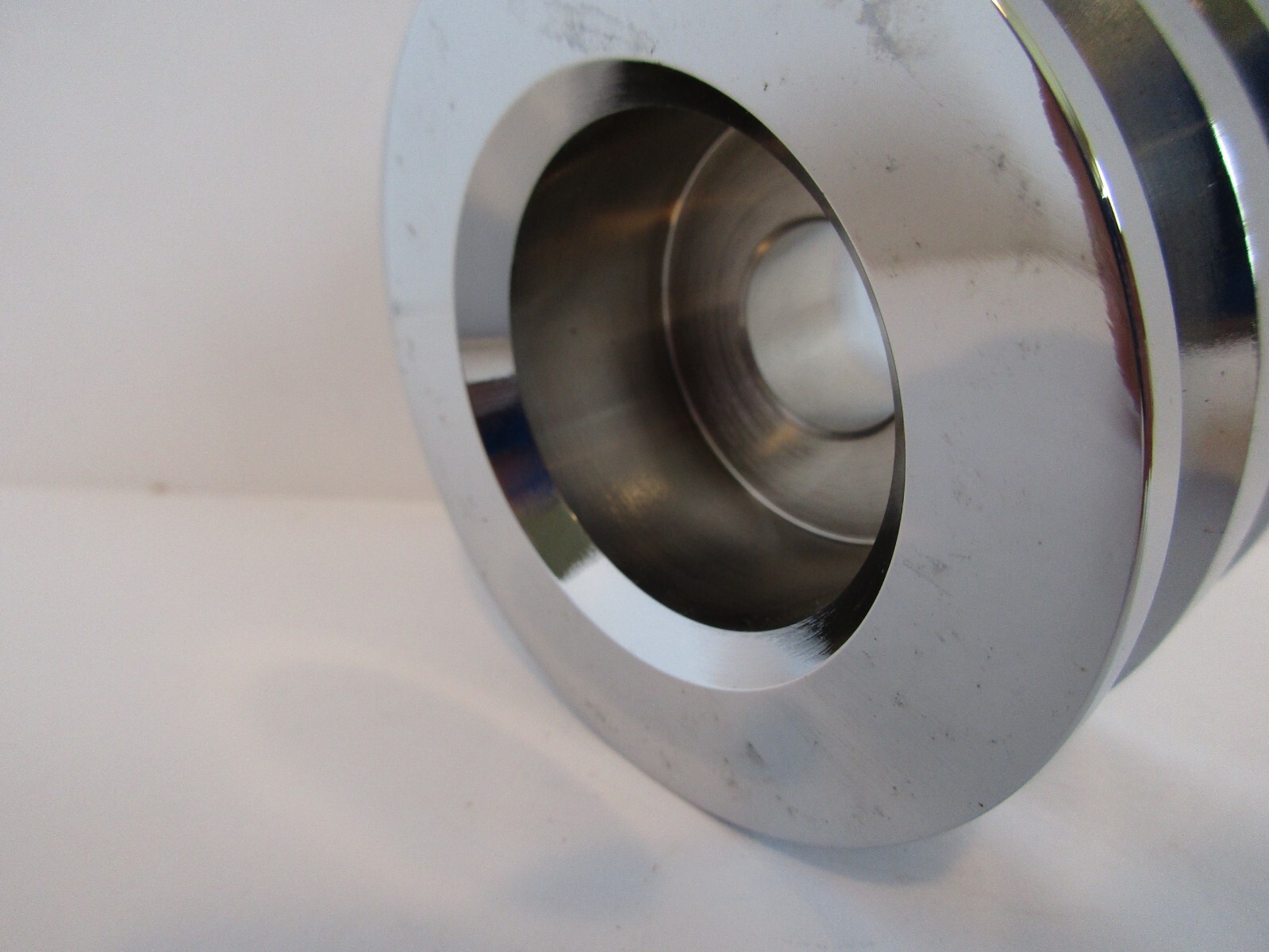 CHROME DOUBLE GROOVE ALTERNATOR PULLEY FITS GM SB BB CHEVY FORD #8968