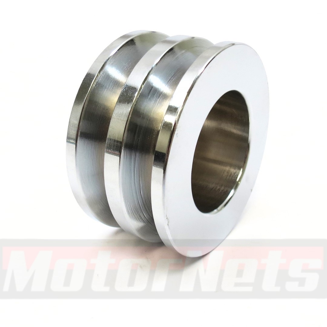 Chrome Double Groove Alternator Pulley Fits GM SB BB Chevy SBC 350 BBC 454 Ford