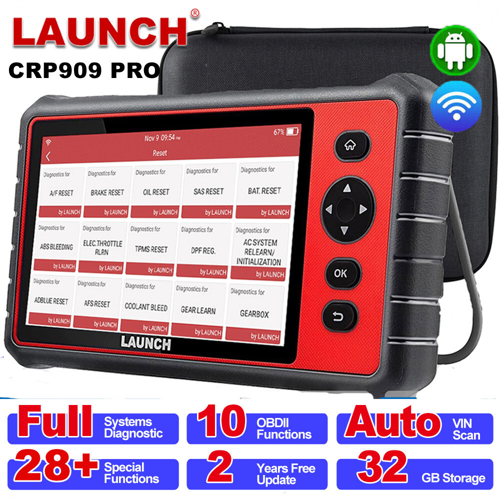 LAUNCH X431 CRP909 OBD2 Scanner Car Diagnostic Tool Full System Key Coding ABS
