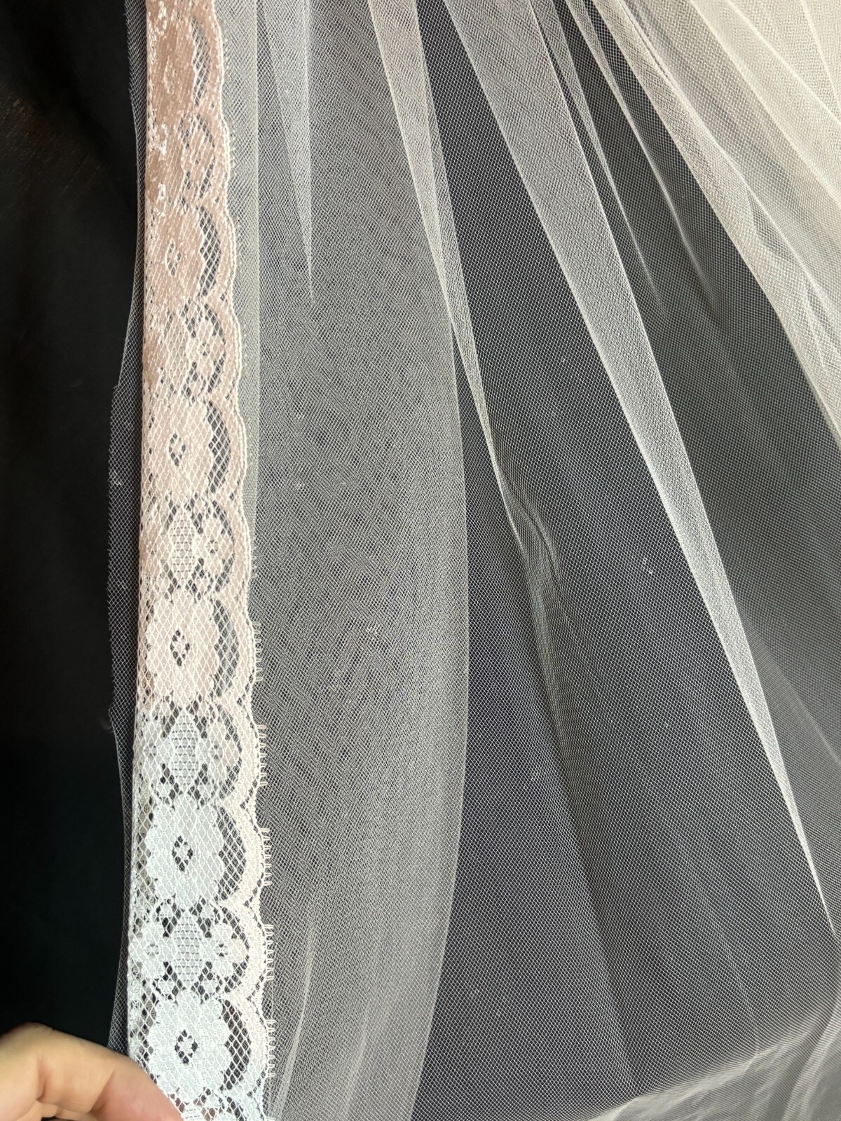 Vintage 70s Off White Headpiece Long Veil Hair Comb Bridal Wedding Fascinator