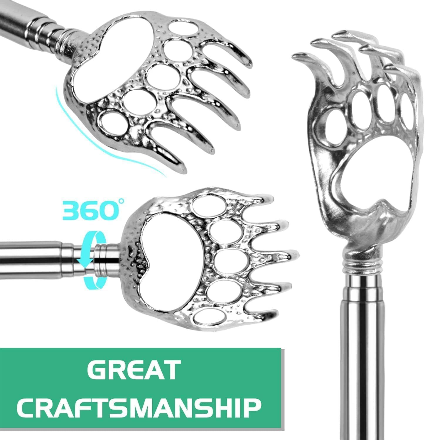 3 Pack Metal Back Scratcher Back Extendable Massager Bear Claw Telescopic New