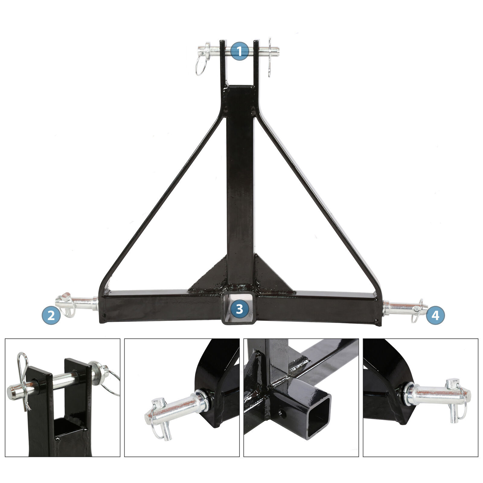 New For Category 1 Tractor Tow Drawbar Adapter 3 Point 2" Receiver Trailer Hitch