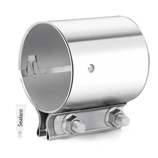 Exhaust Clamp Butt Joint 304 Stainless Steel Band Clamp Sleeve Couple 2.5 inch