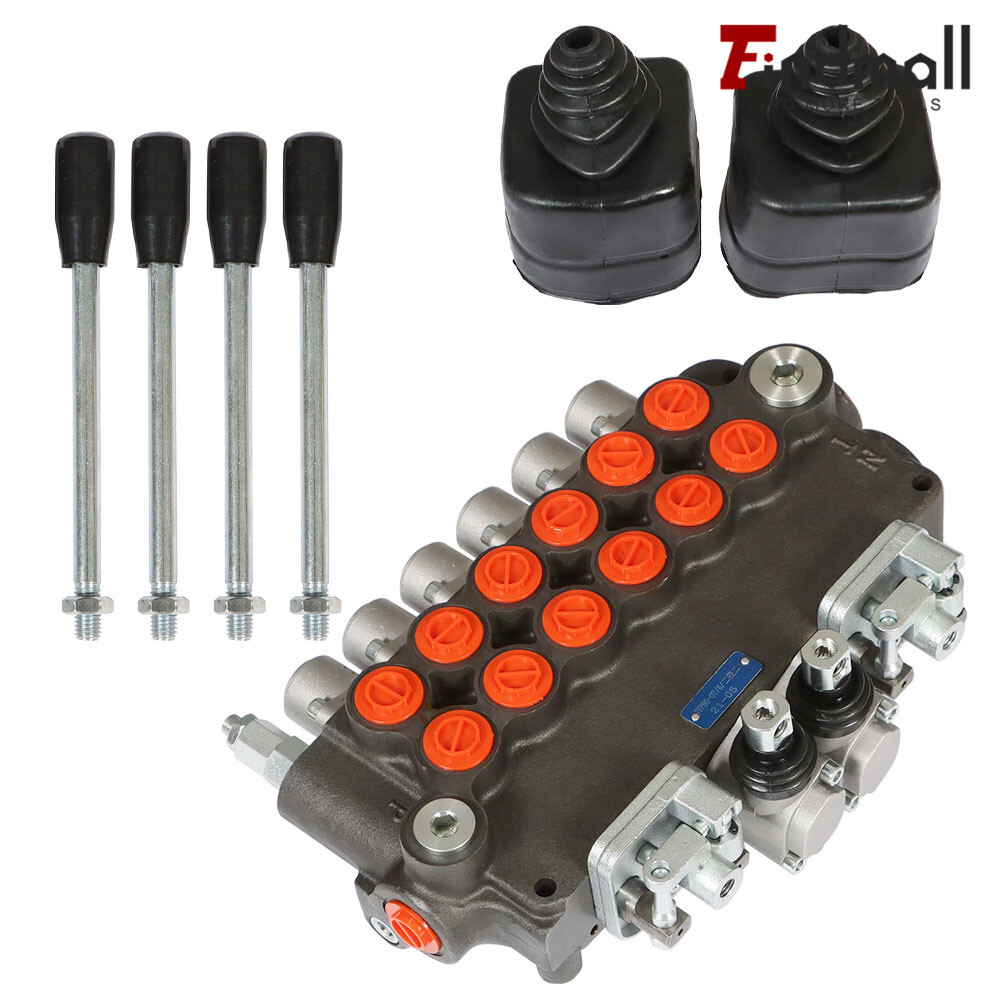 6 Spool 21 GPM Hydraulic Directional Control Valve w/ 2 Joysticks SAE 3625 PSI